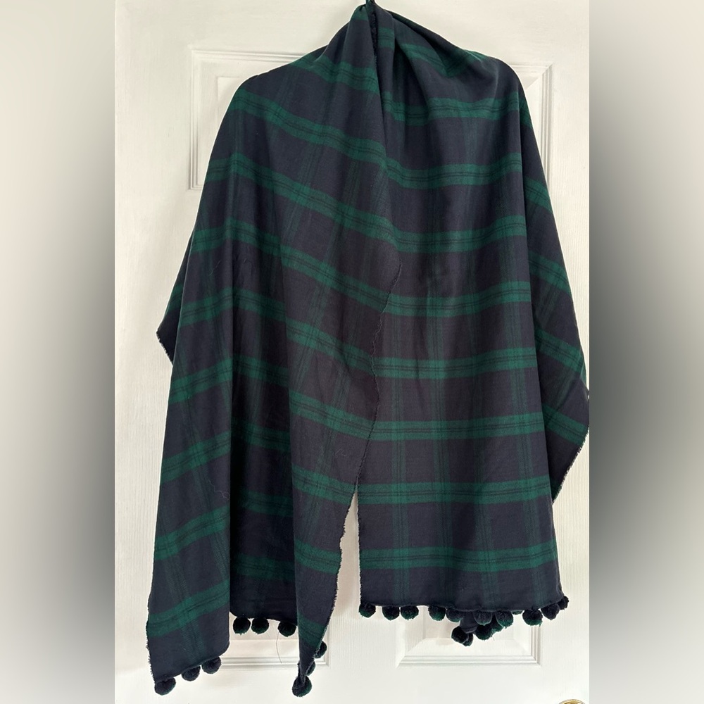 J.Crew Navy/Green Plaid Wrap
